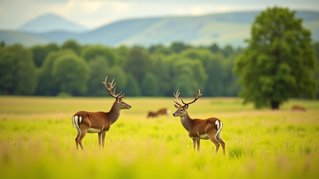 Native Irish red deer in natural landscape