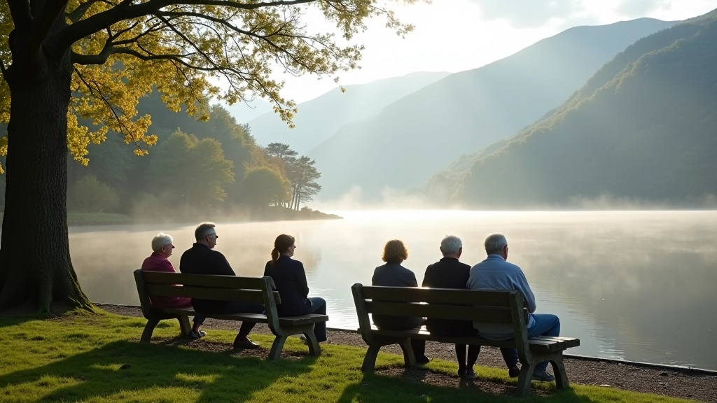Outdoor meditation session by Muckross Lake